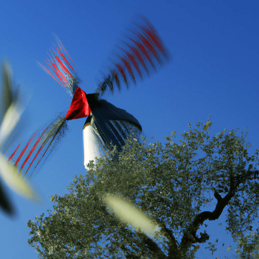 Image d'une éolienne spectaculaire en Europe, créée par Olivier pour la musique.
