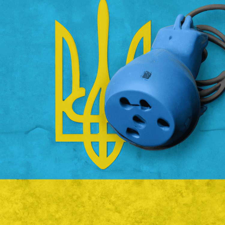 Ukraine et l'Union Européenne défendant les droits universels contre l'agression de la Russie.